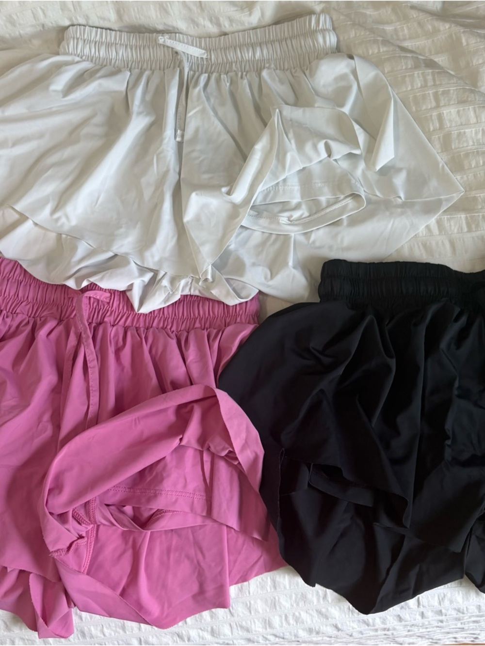 Suzette Collection Fly Away shorts- 3-Pack (white, pink and black)